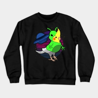 Vaporwave Alien Cockatiel Crewneck Sweatshirt